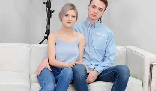 Молодая пара на порно кастинге
